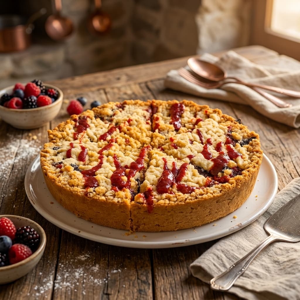 Kırmızı Meyveli Crumble Tart