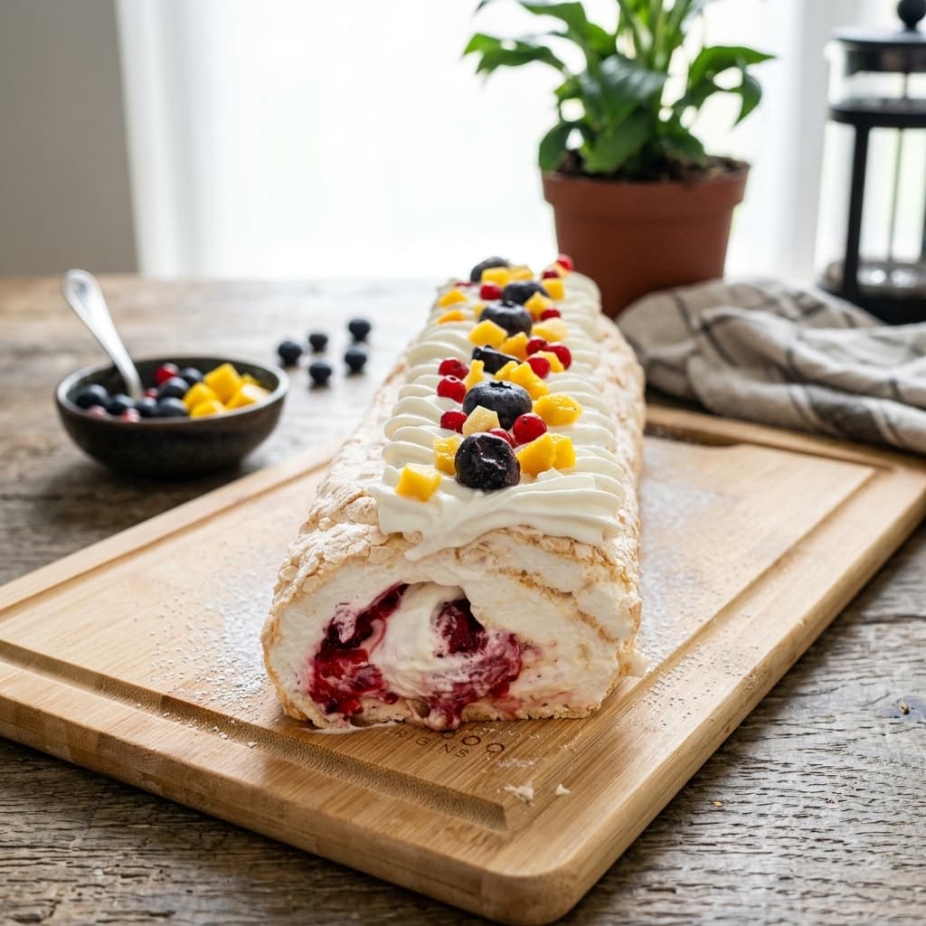 Taze Meyveli Pavlova Rulo